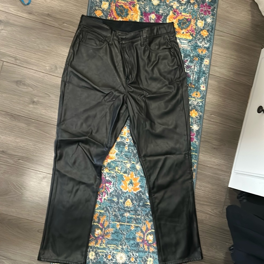 Gap faux leather high rise vintage slim 14/32r